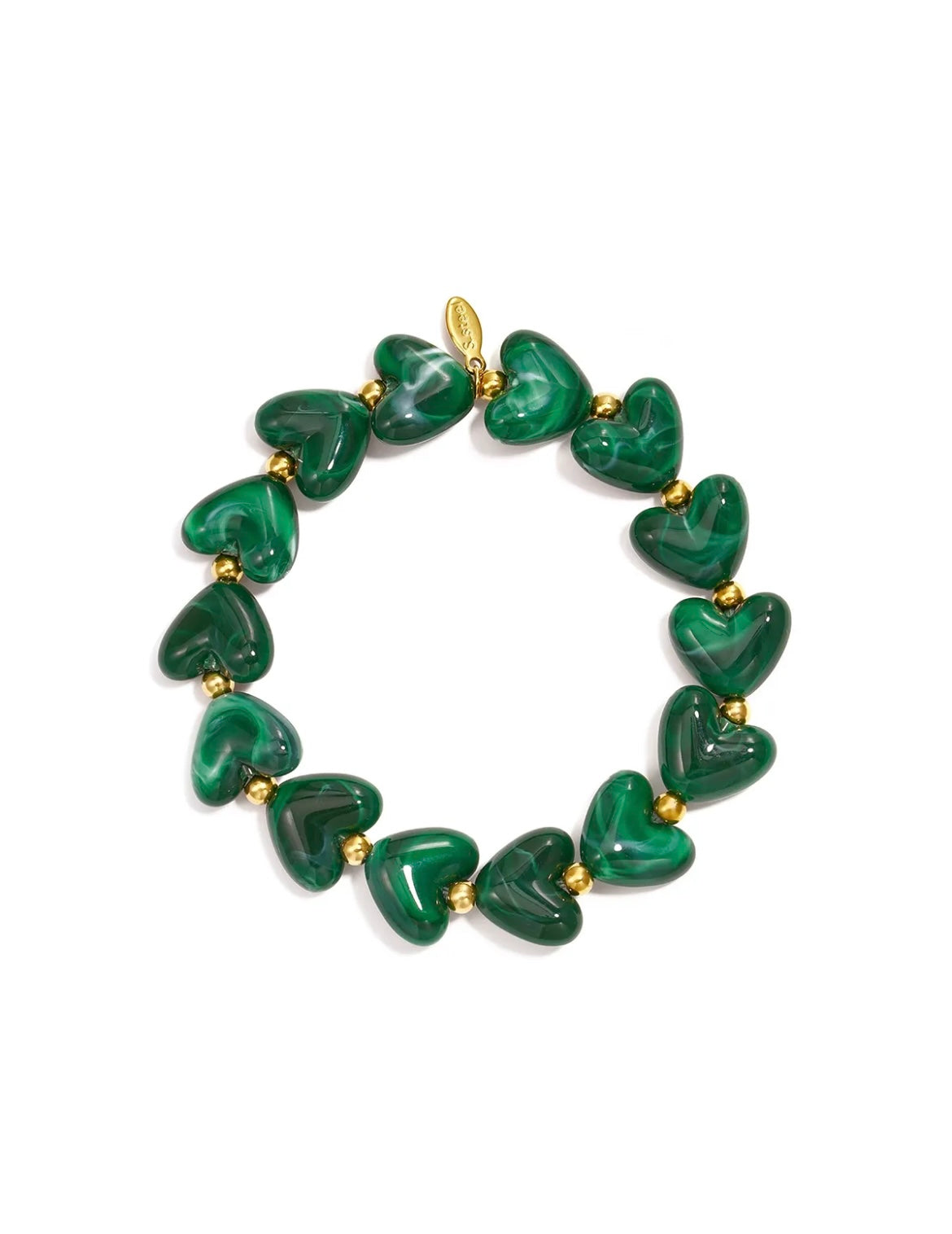 Armband hartjes groen