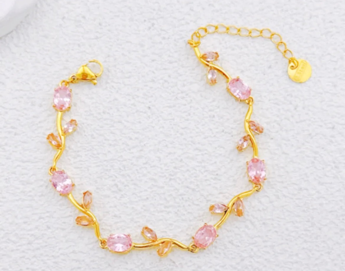 Armband roosjes roze