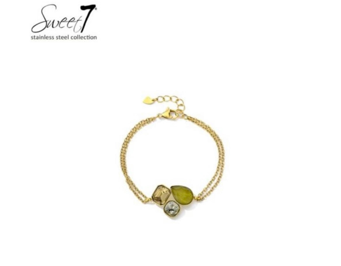 Armband groen steen