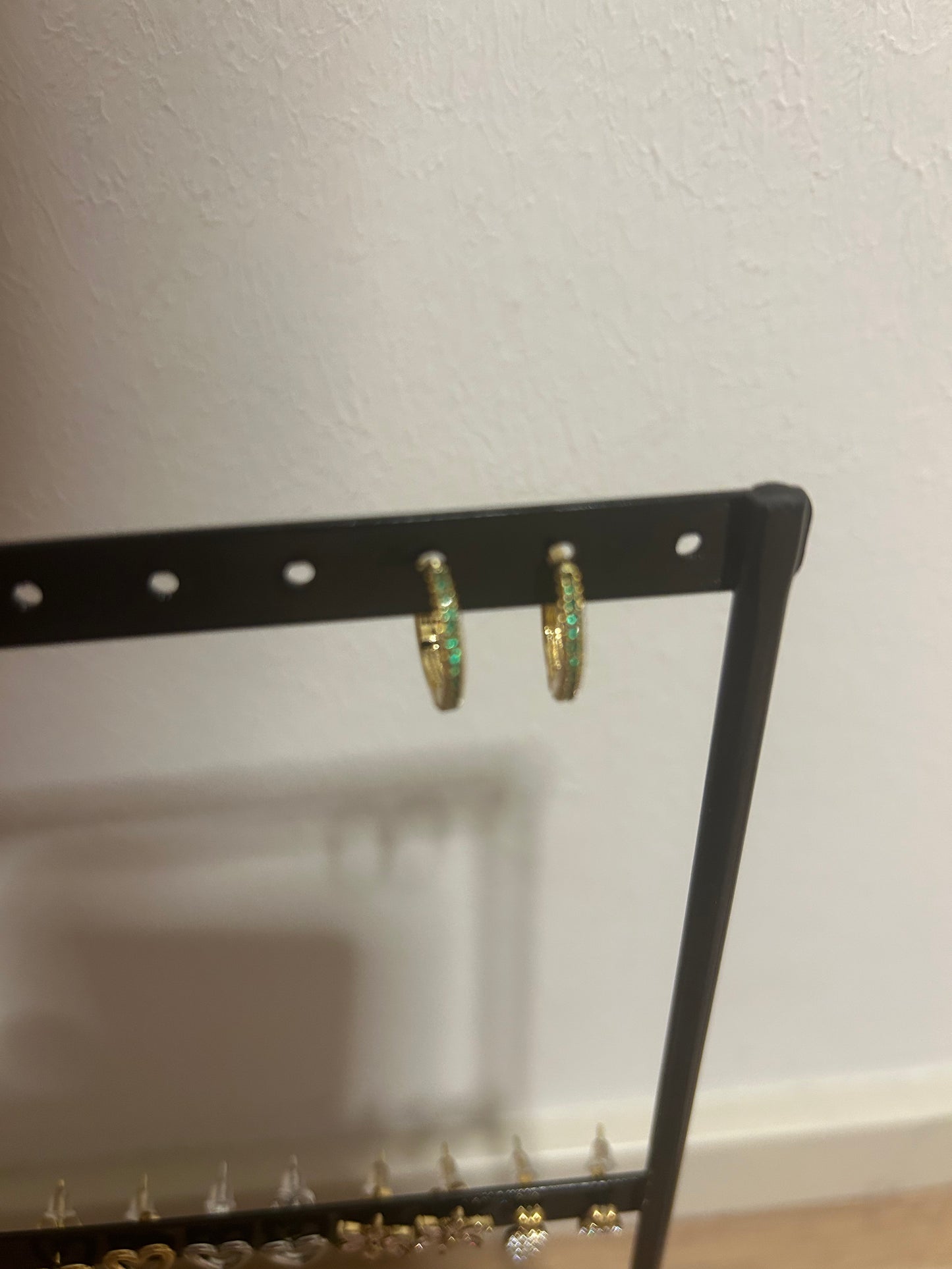 Oorbellen groen strass