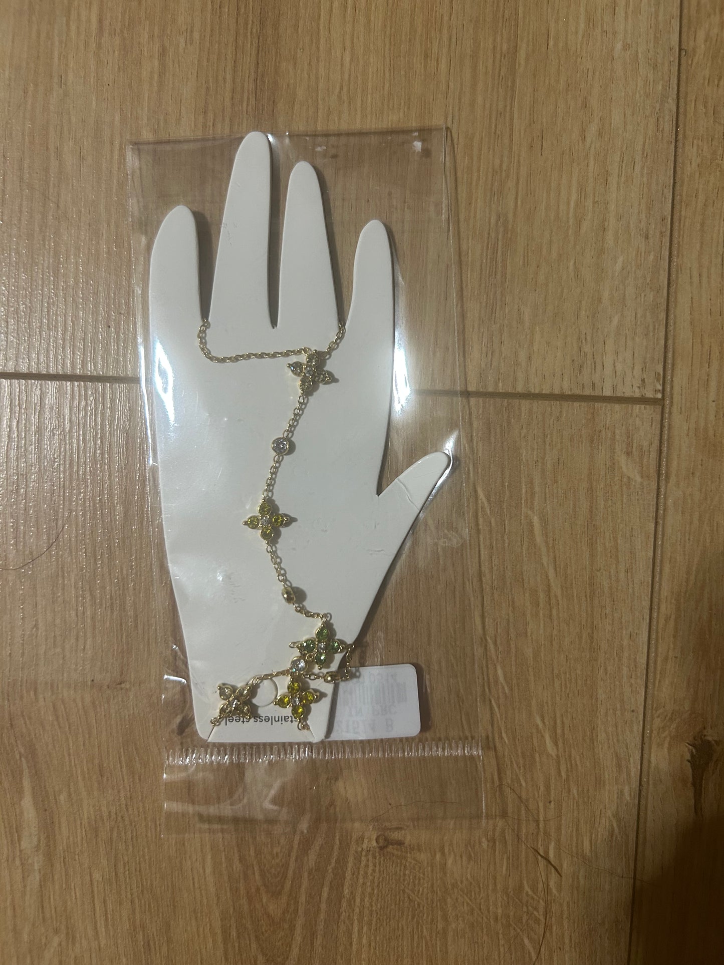Hand Chain klaver geel / groen