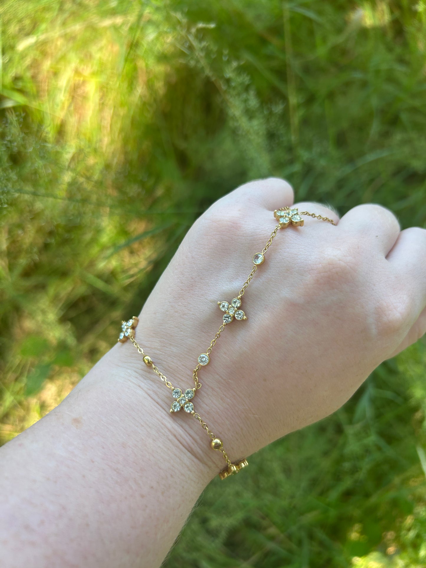 Armband chain klaver goud