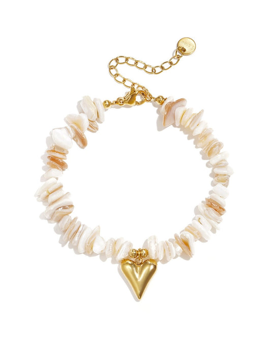 Armband beige hart