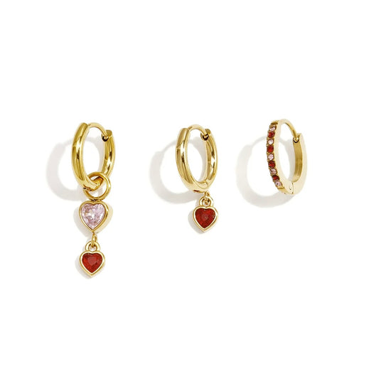 Oorbellen red hart