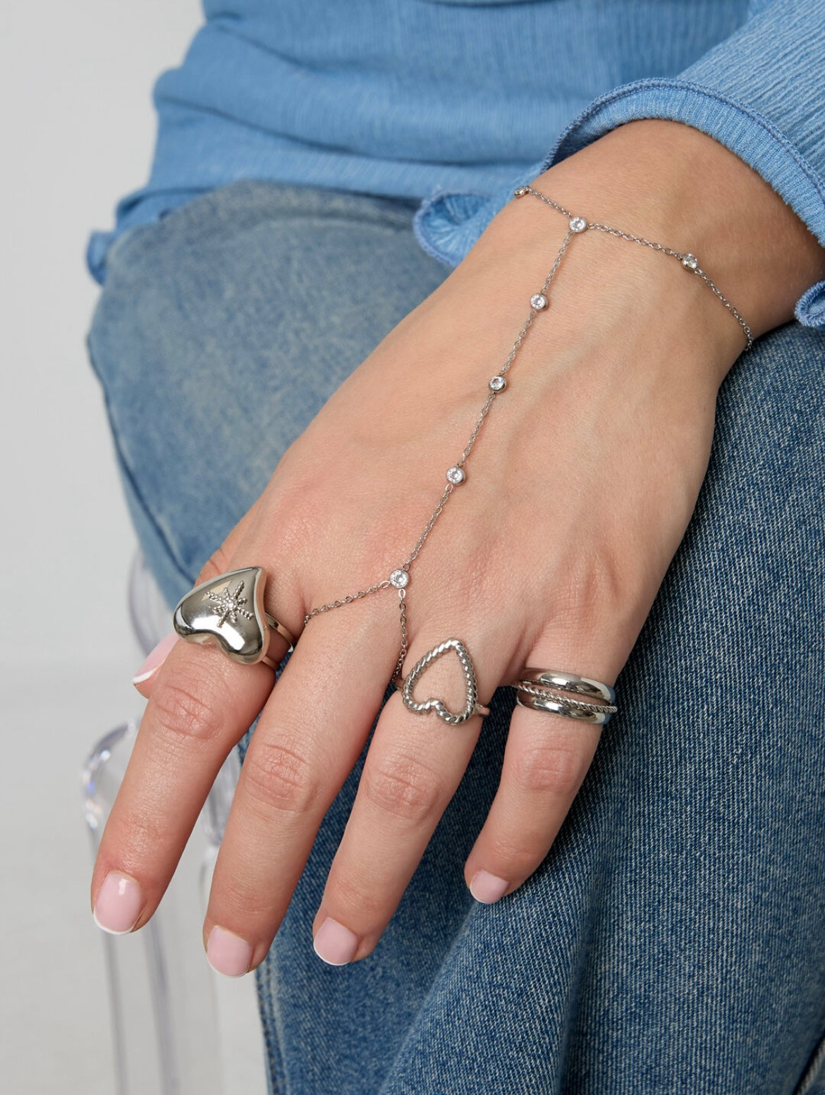 Handchain subtiel strass