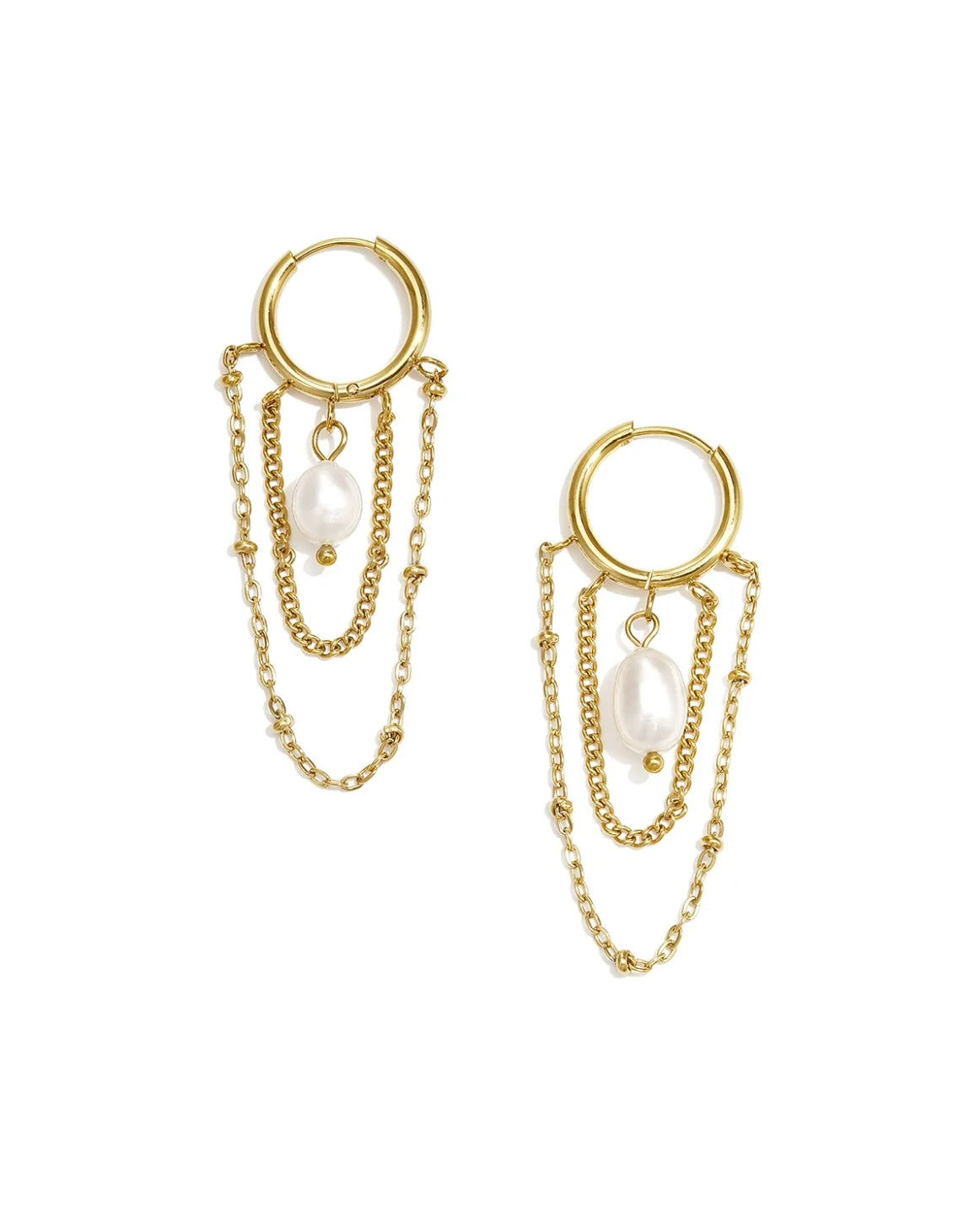 Oorbellen ketting parel