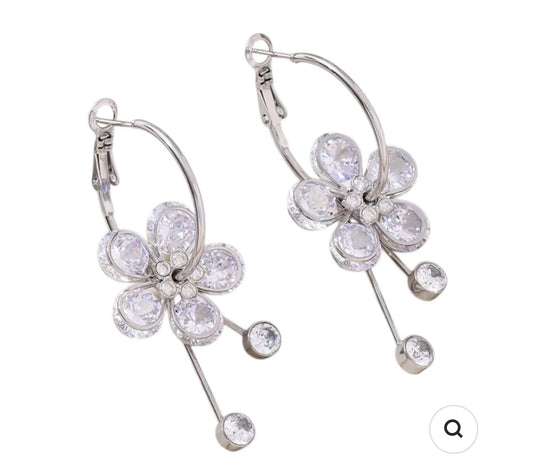 Oorbellen Hoops flower