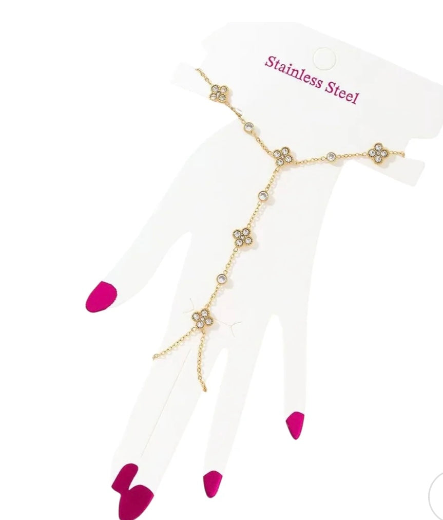 Handchain bloem stras