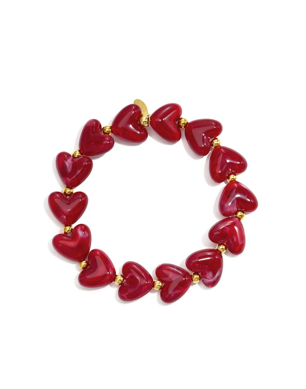 Armband hartjes rood