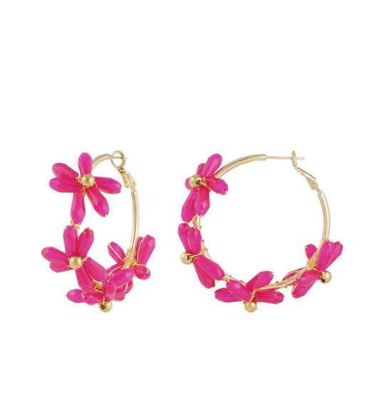 Oorbellen roze bloemen