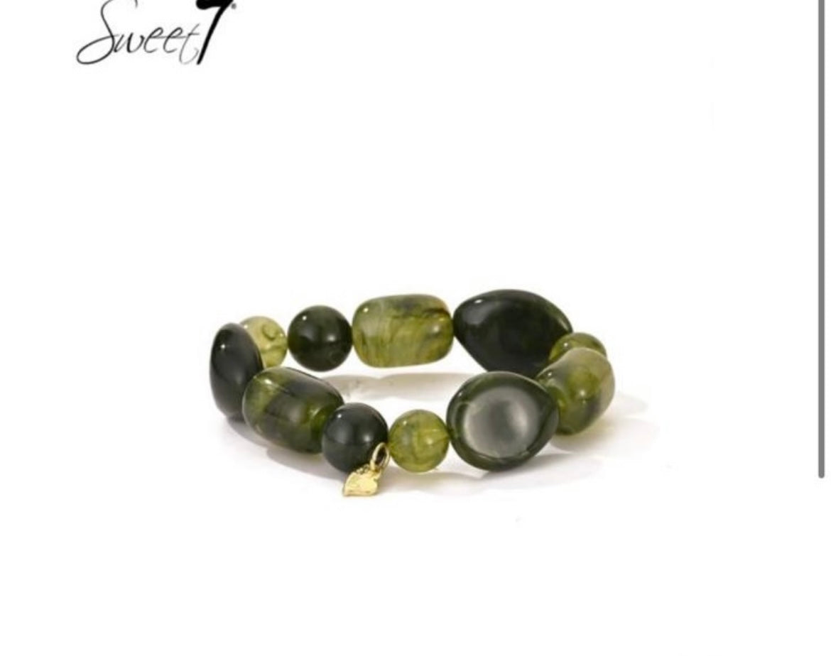 Armband groen kralen