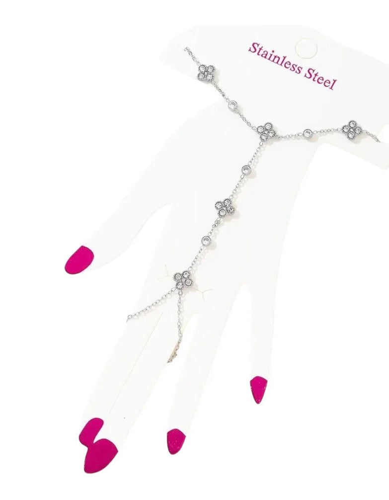 Handchain bloem strass