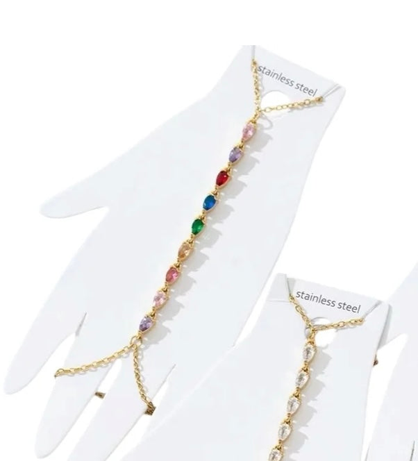 Handchain kleurrijk stras