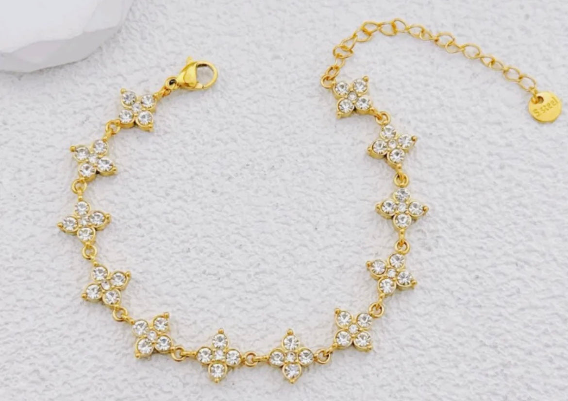 Armband klaver strass