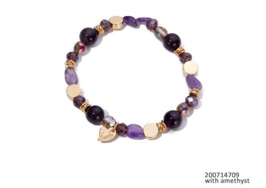 Armband elastiek amethyst