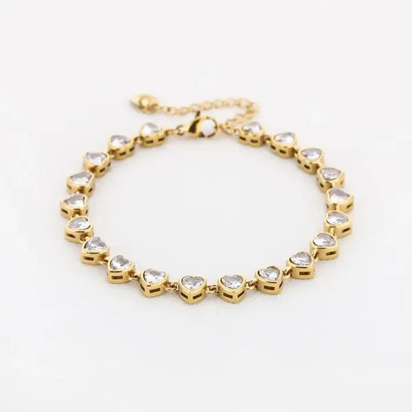Armband steentjes hart