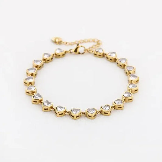 Armband steentjes hart